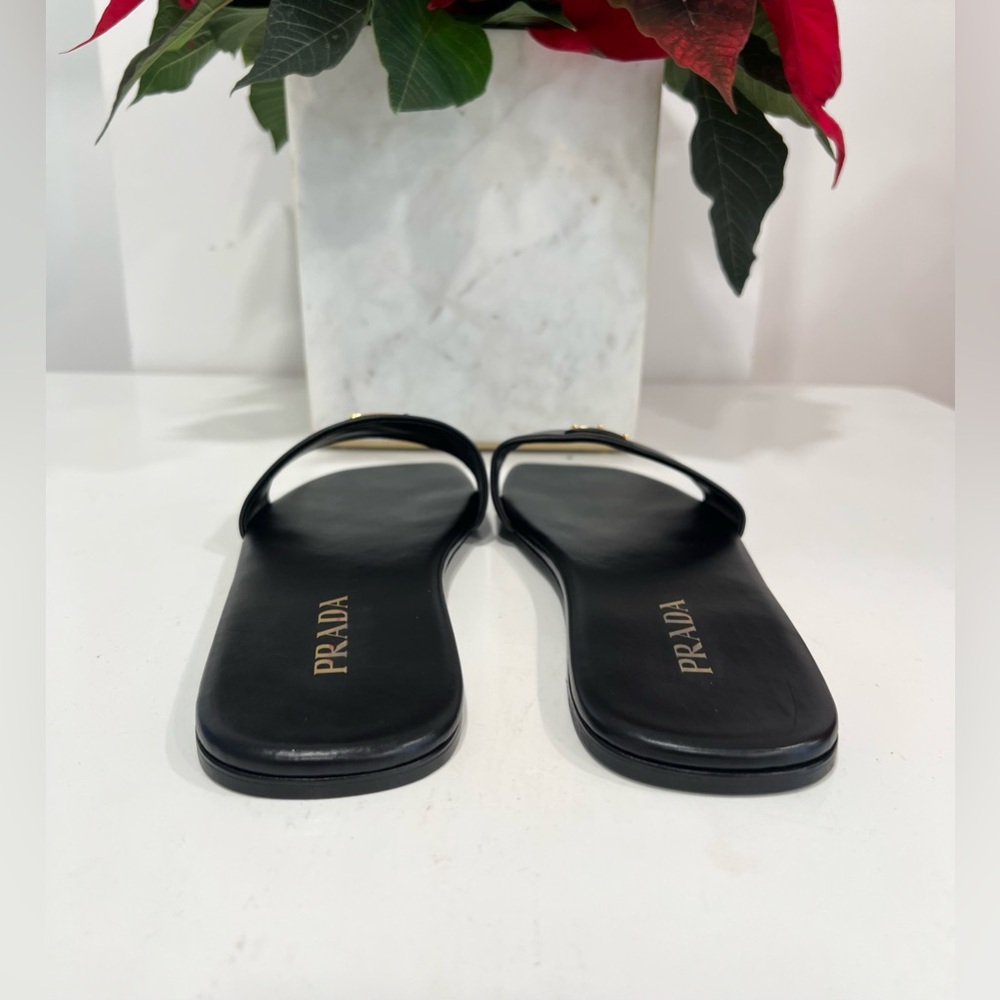 Prada Triangle Logo Slide Sandal - Picture 5 of 8